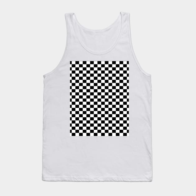 Checkered Black And White Tank Top by DragonTees